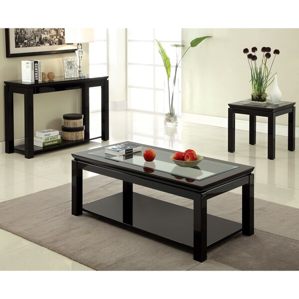 Furniture of America Dia Contemporary 22-inch Glossy Square Side Table