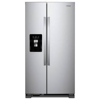 Whirlpool 21 cu. ft. Side-by-Side Refrigerator Built-In and Standard in Monochromatic Stainless Steel WRS331SDHM