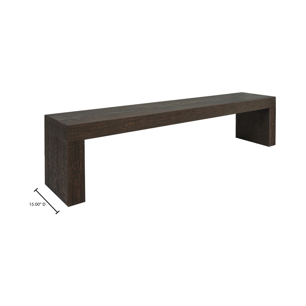 Aurelle Home Eliose Rustic Reclaimed Oak Rectangular Dining Bench