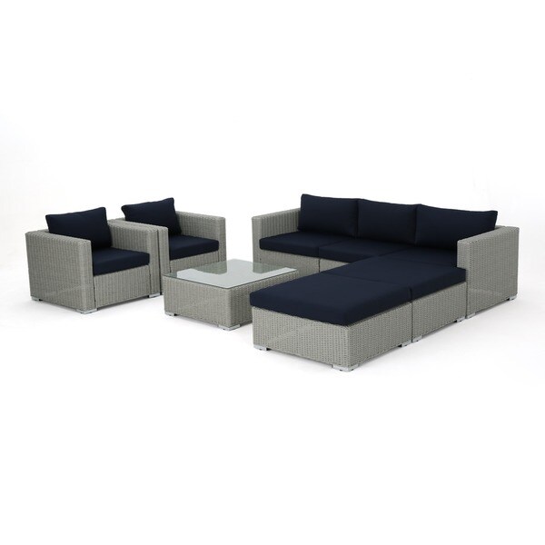 Santa Rosa Outdoor 8piece Wicker Sectional Sofa Set with Cushions by Christopher Knight Home