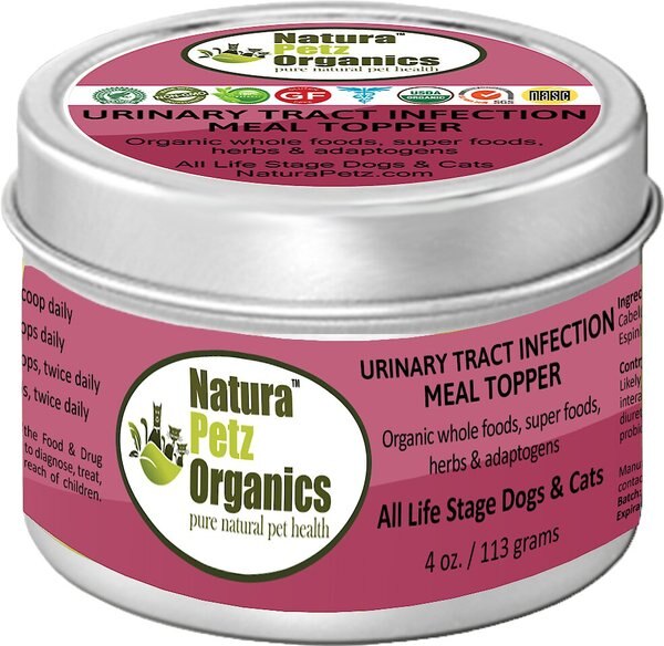 Natura Petz Organics Urinary Tract Infection Turkey Flavored Powder Urinary and Kidney Supplement for Dogs and Cats， 4-oz tin