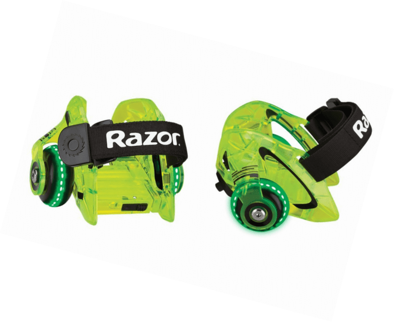 Razor Jetts DLX Heel Wheels - Neon Green， Wheeled Skate Shoes with Sparks for Kids Ages 9+， Unisex