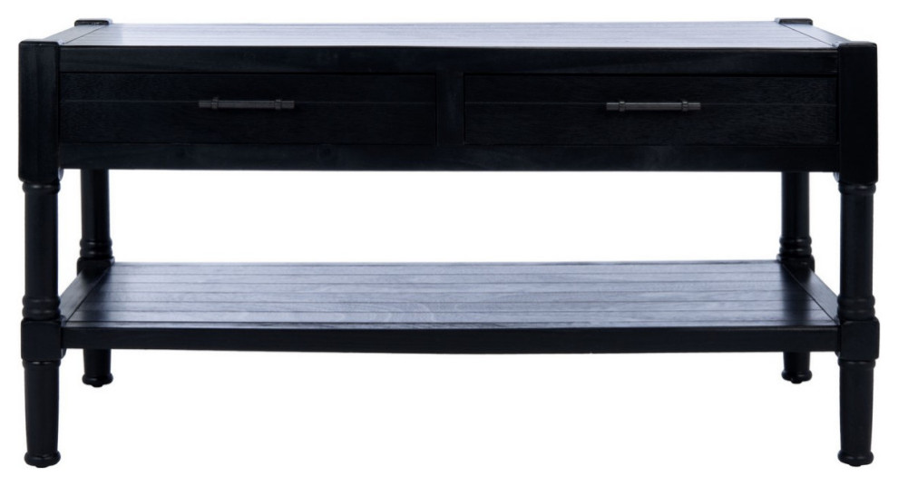 Artio 2 Drawer Coffee Table Black   Traditional   Coffee Tables   by AED Luxury Home Decor  Houzz