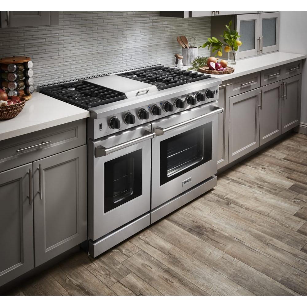 Thor Kitchen 48-inch Freestanding Gas Range with Griddle LRG4807U