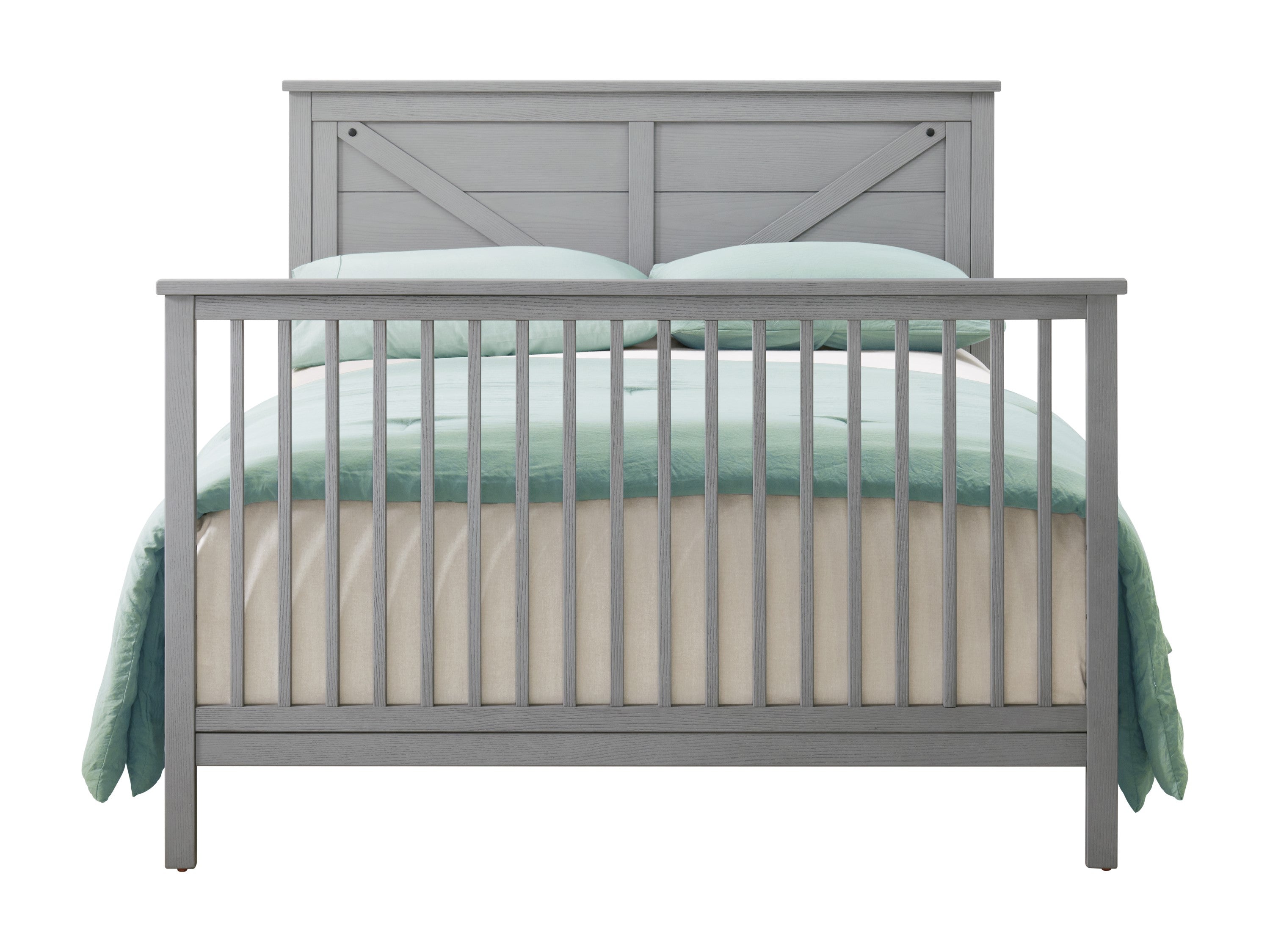 Oxford Baby Montauk 4-in-1 Convertible Crib, Farmhouse Gray, GREENGUARD Gold Certified, Wooden Crib