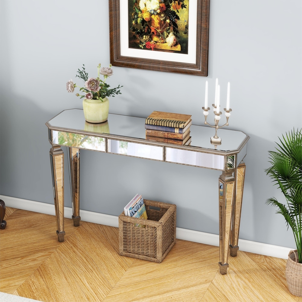 Mirrored Accent Table Console Table