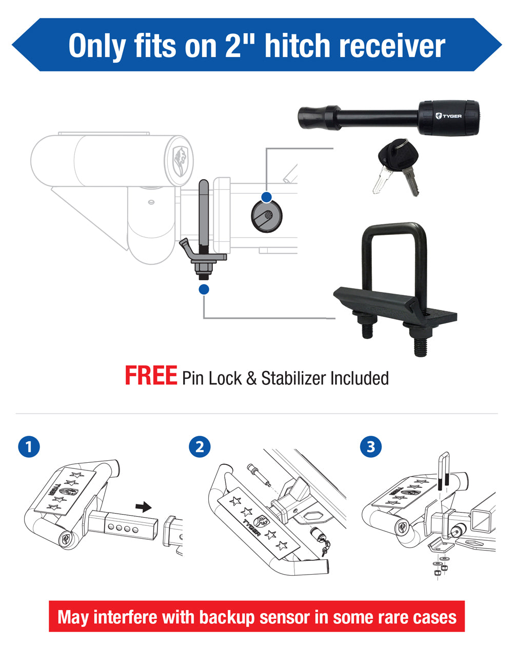 Tyger Auto TG-HS8U81238 Hitch Armor Compatible with Vehicles With 2