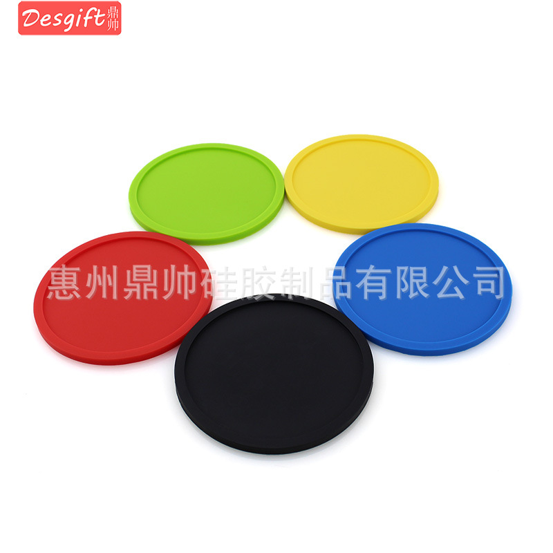 Worallymy 1Pc/8Pcs Round Silicone Coasters Non-slip Cup Mats Pad Drinks Table Glasses Mat Replacement