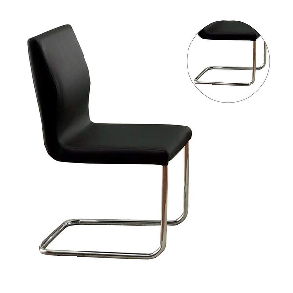 Set of 2 Dining Chairs in Black and Chrome Finish