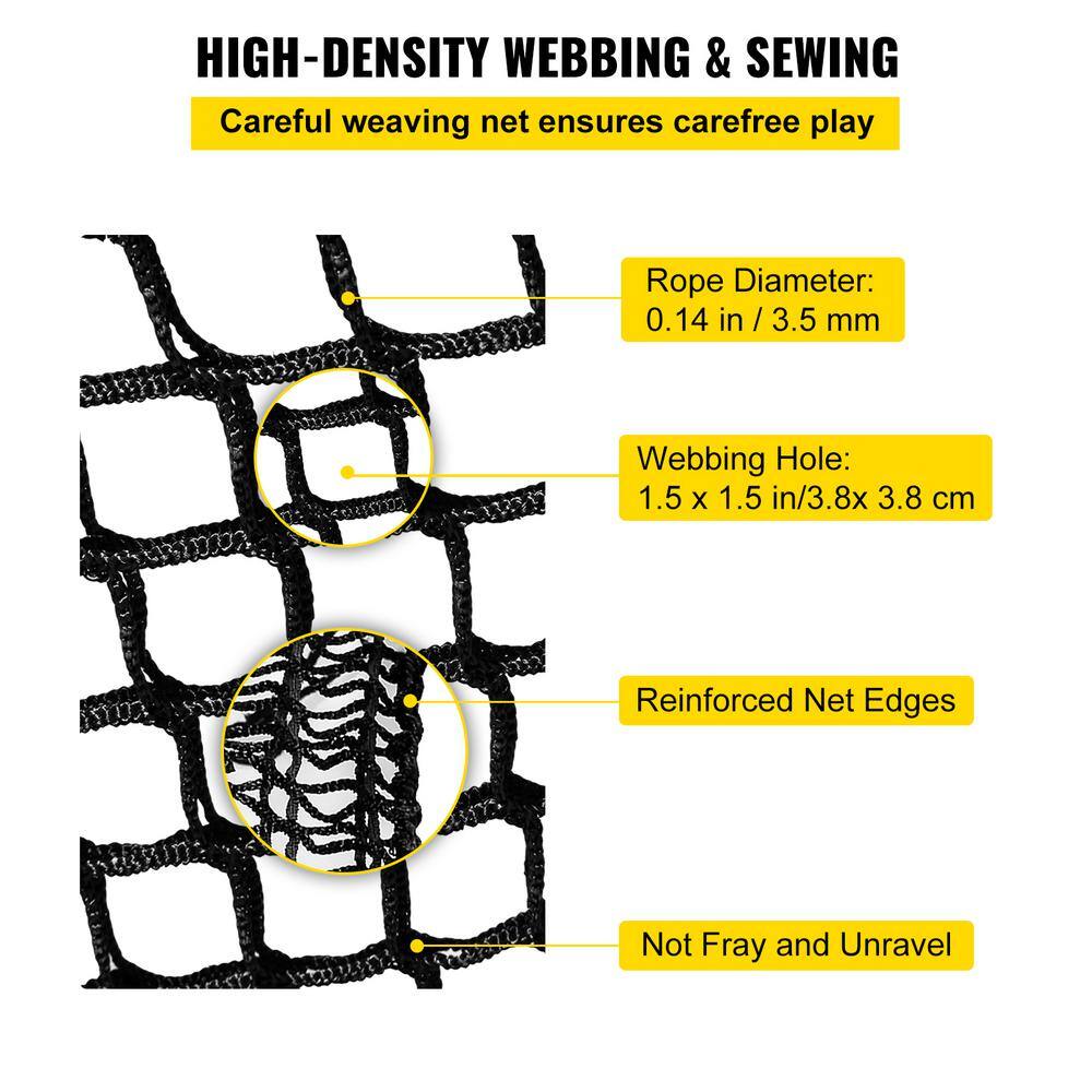 VEVOR Climbing Cargo Net 14.8 x 10.5 ft. Polyester Double Layers Cargo Net with 500 lb. Weight Capacity Rope Bridge Net PPWHS14.5X9.8MDB3V0