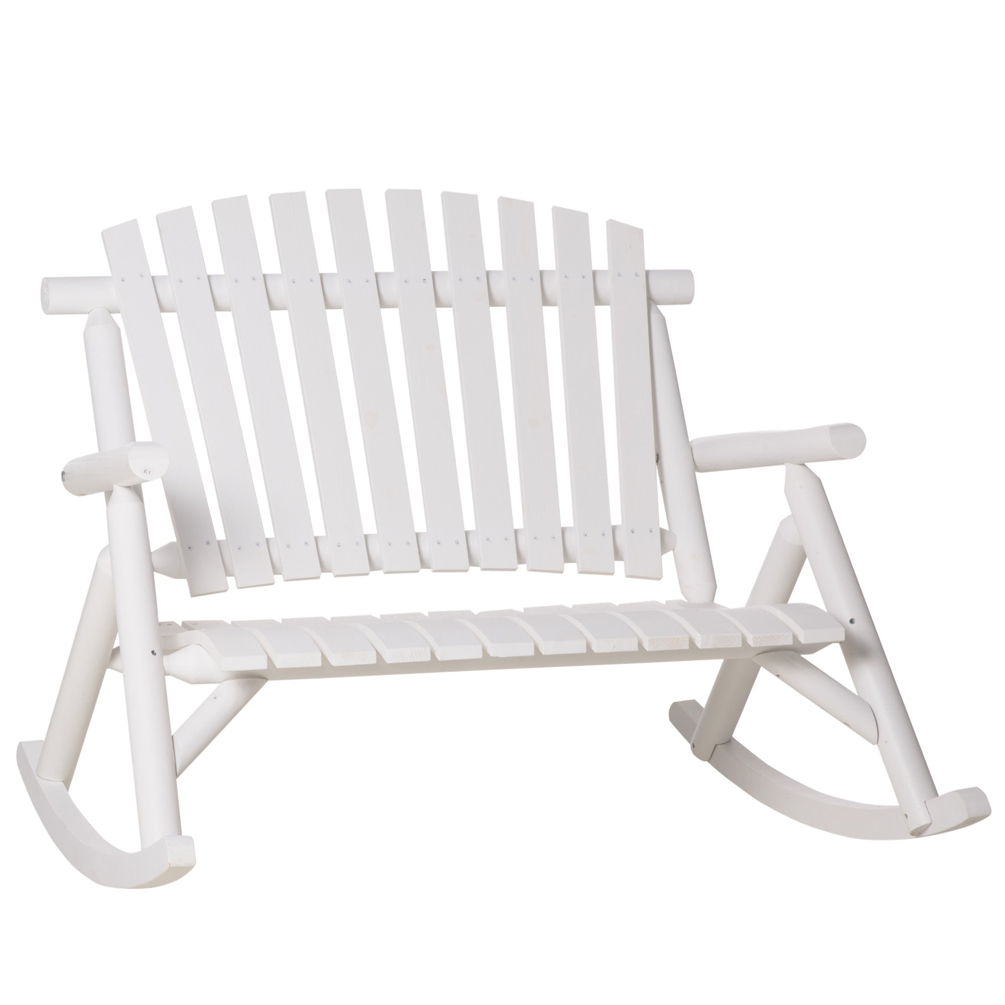 Festnight Wooden Rocking Chair, Indoor Outdoor Porch Rocker for Backyard Garden, White