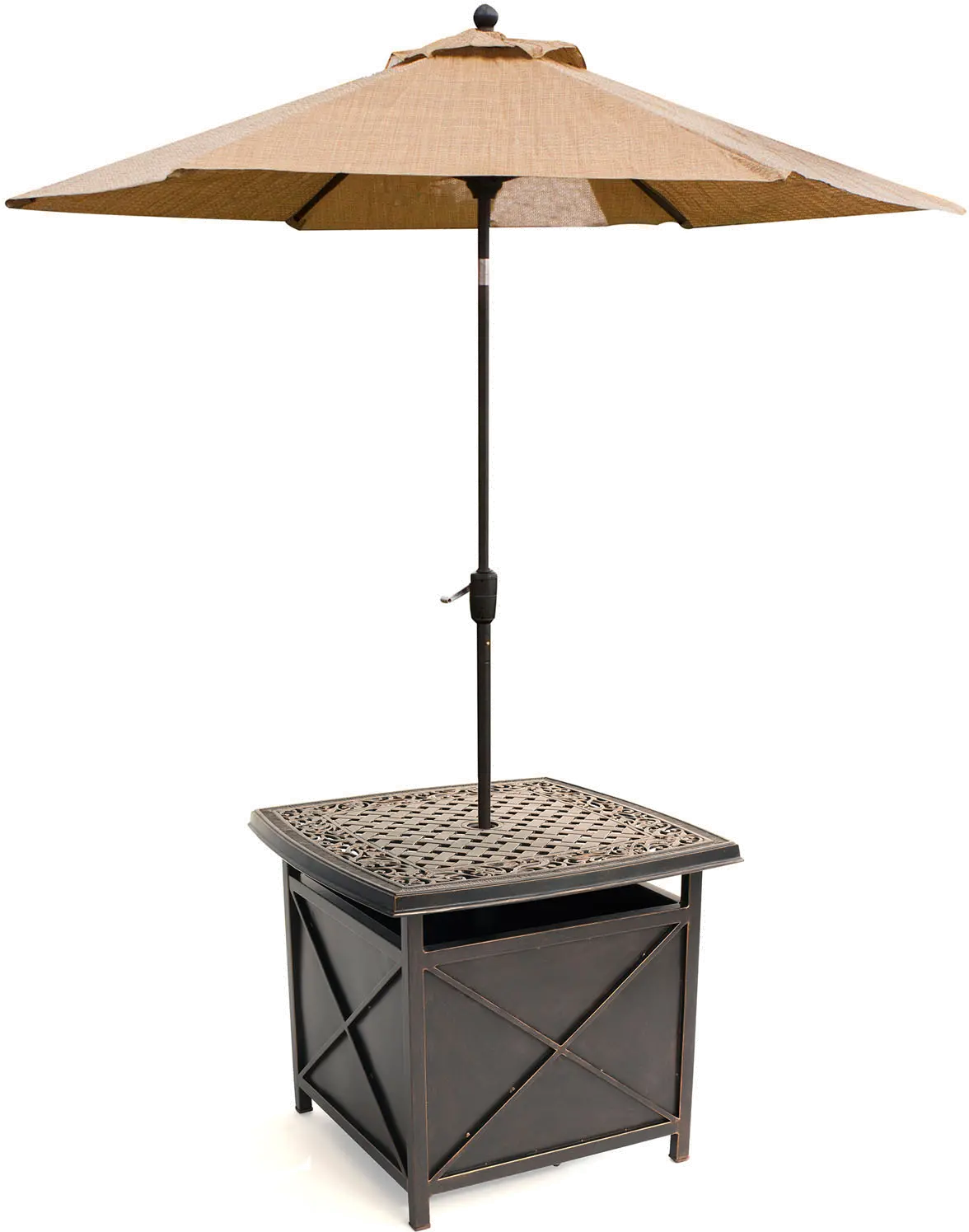 Outdoor Cast-Top Side Table and Umbrella Stand - Traditions