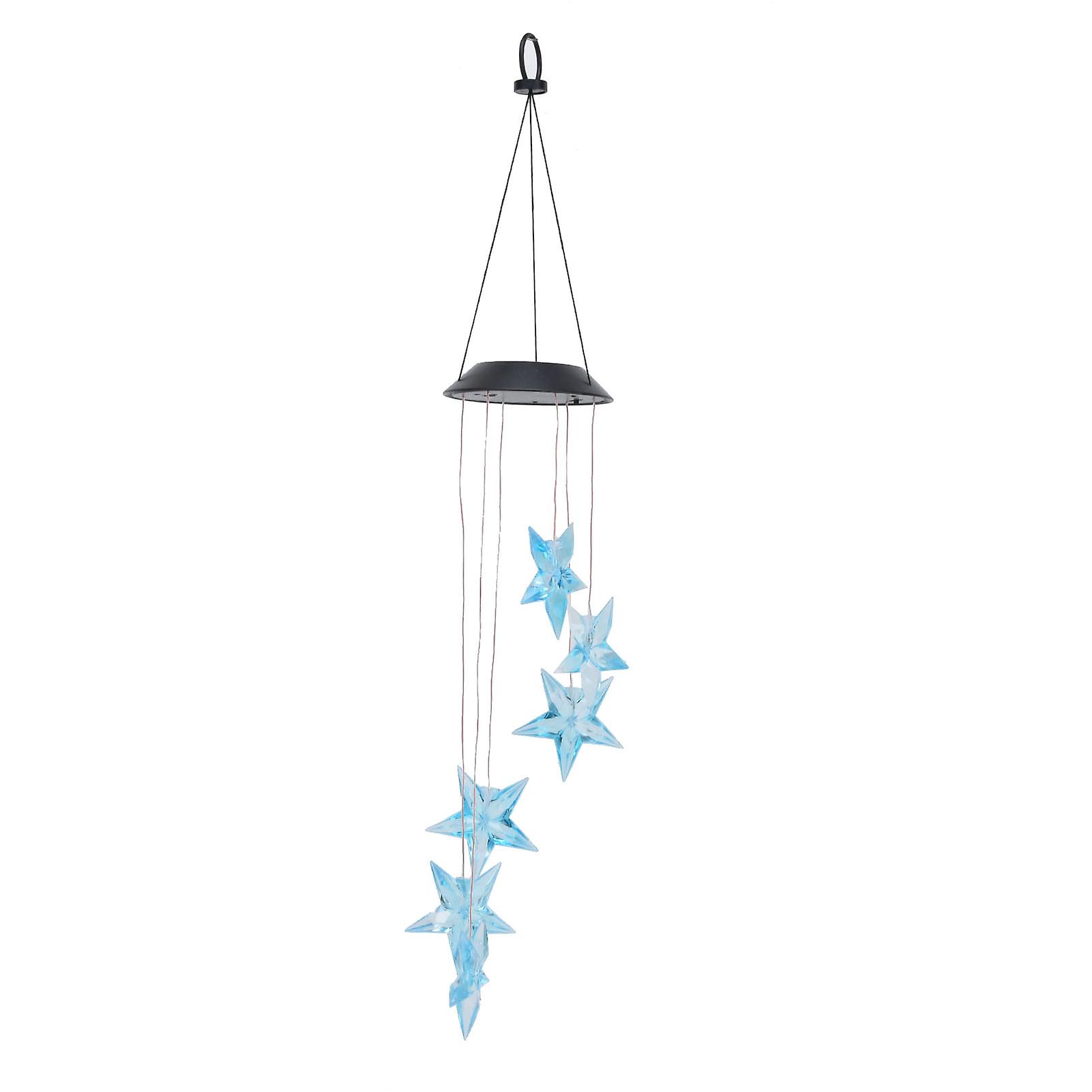 Solar Wind Chimes Lamp Led Colorful Waterproof Optical Star Design Courtyard Decorative Light