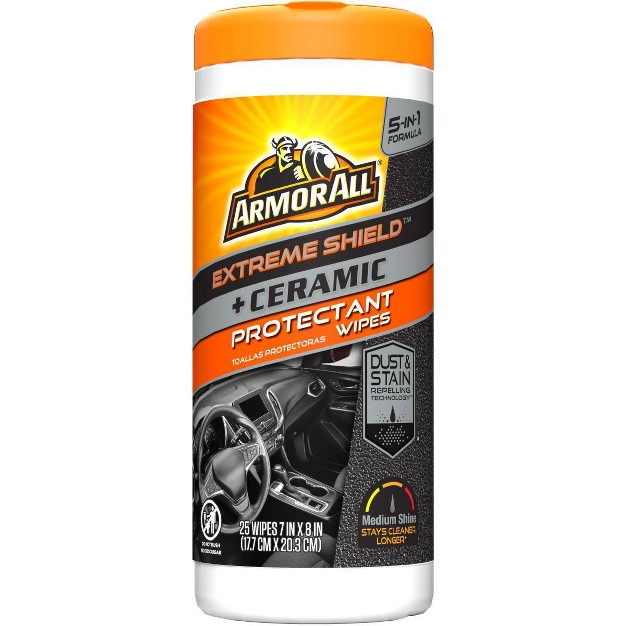 Armor All 25ct Extreme Shield And Ceramic Car Protectant Wipes