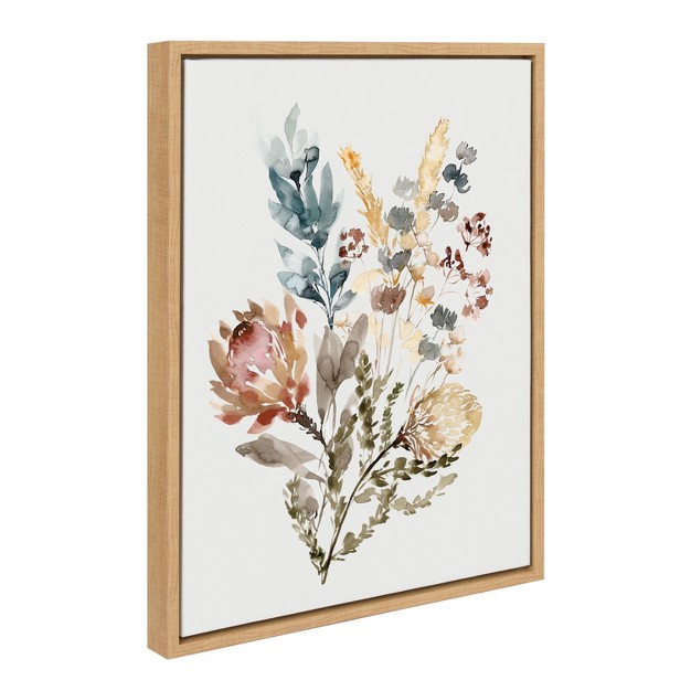 X 24 quot Sylvie Wildflower Bunch Framed Wall Canvas By Sara Berrenson Natural Kate amp Laurel All Things Decor