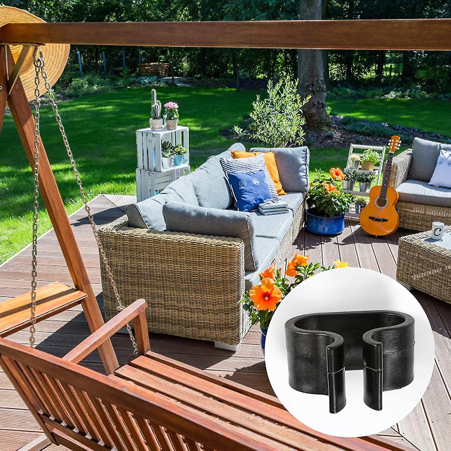 12 Pieces Garden Furniture Clips， Non-slip Patio Furniture Clips Black Alignment Clips Outdoor Patio Fasteners Sectional Connector For Rattan