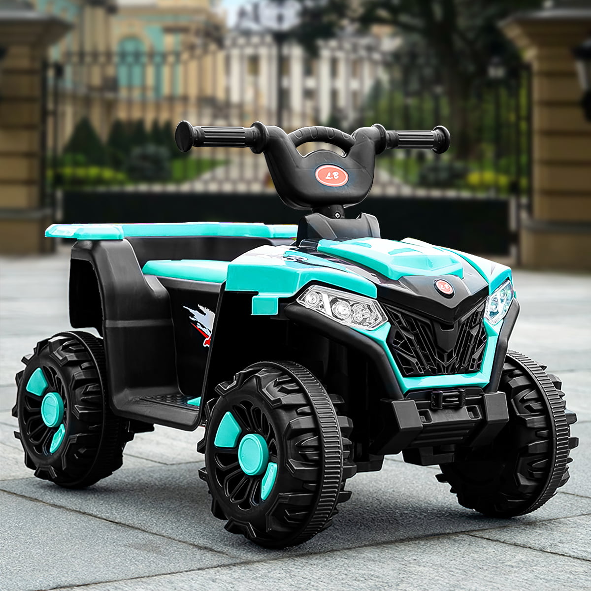 Techvida ATV for Kid , Electric 4-Wheeler Car, 6V Kids Ride-On Electric ATV,with Music, LED Lights, Green