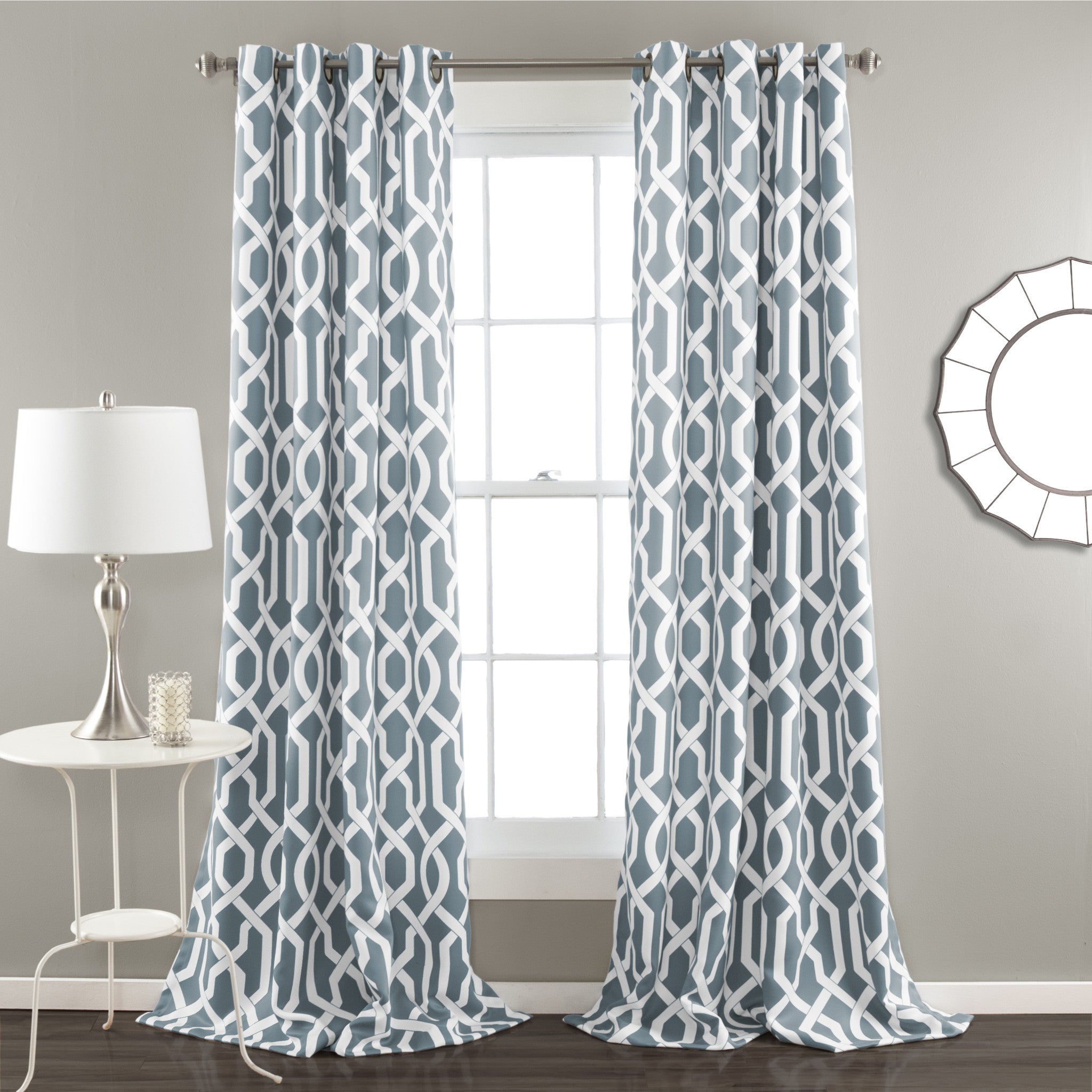 Edward Trellis Light Filtering Window Curtain Panel Set