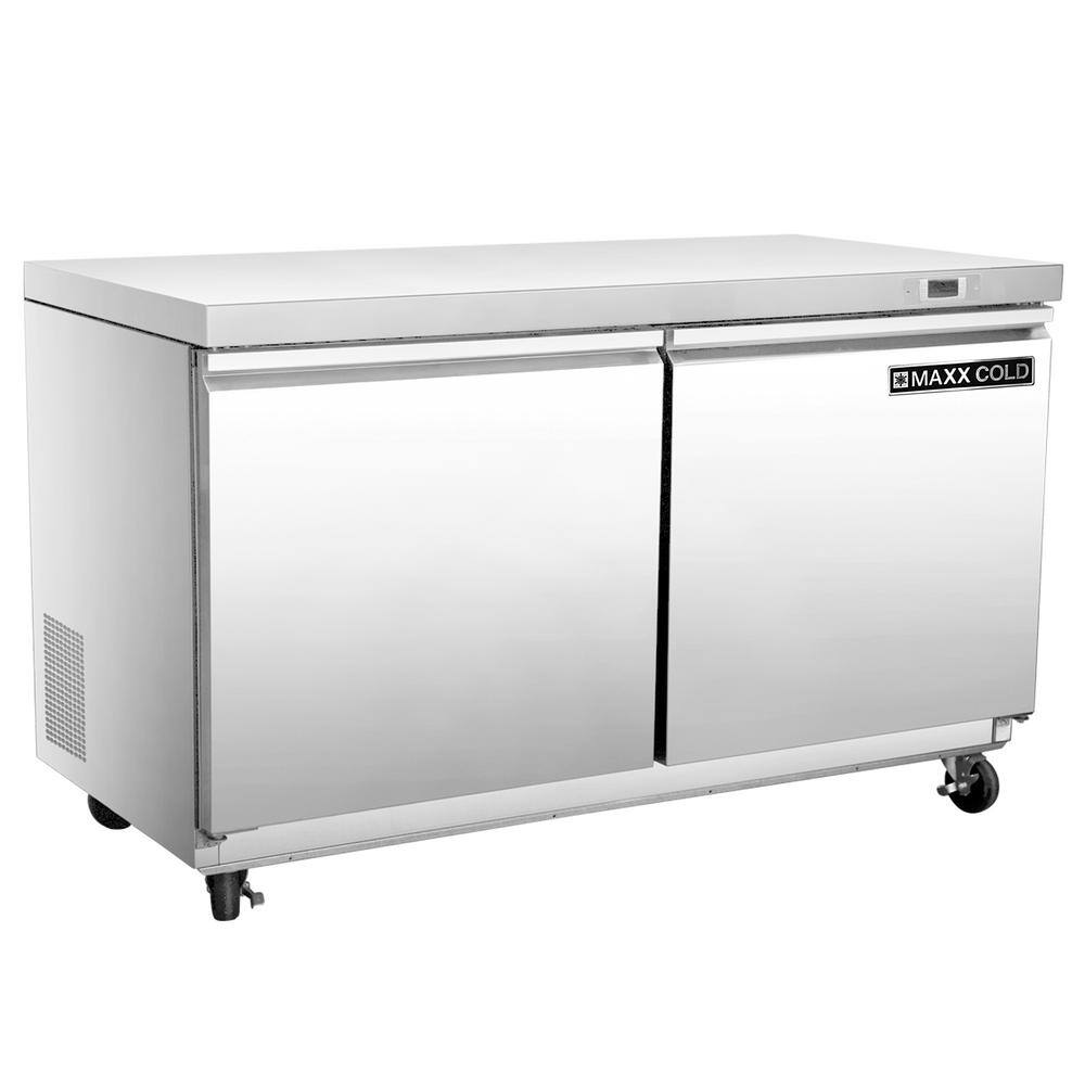 Maxx Cold 48 in W Undercounter 2 Door Freezer 11.1 Cu Ft in Stainless Steel MXSF48UHC