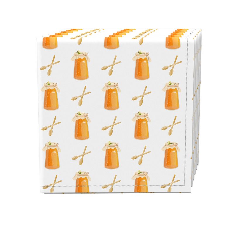 Napkin Set of 4， 100% Cotton， 20x20， Honey Jar Design