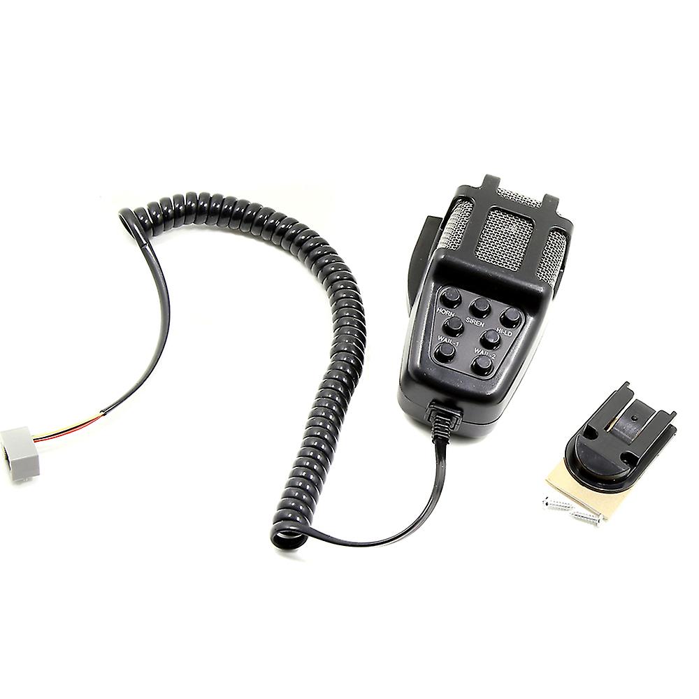 Black Car Megaphone 7 Tone Alarm Horn 12v 110db Loud Speaker Fire Alarm Ambulance Blaring Police Siren