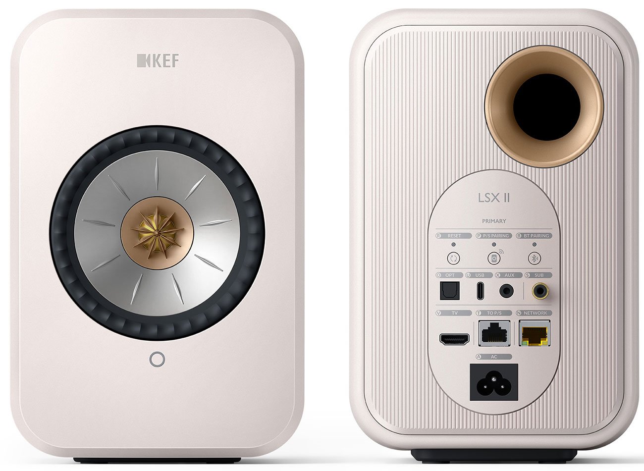 KEF LSX II Mineral White Wireless Bookshelf Speakers (Pair)