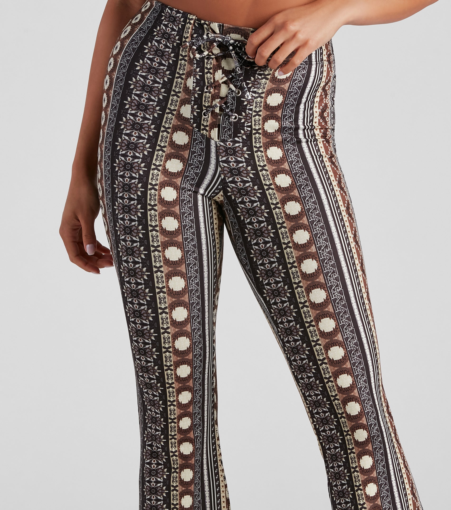 Wander Spirit Lace-Up Flare Pants