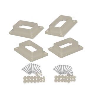 Weatherables Naples Khaki Straight Railing Bracket Kit (4-Piece) AKBR-CVSTRGHTKIT-2X3.5