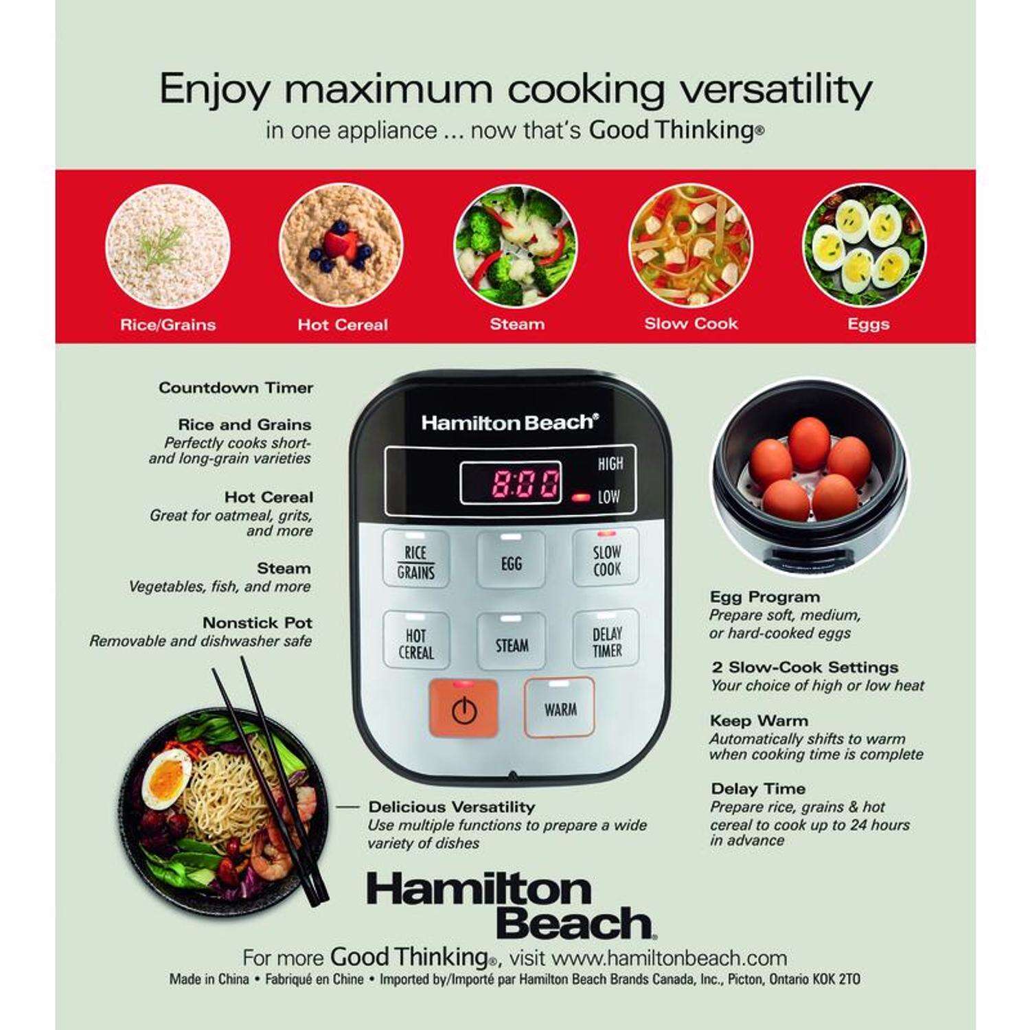 Hamilton Beach 1.5 qt Silver Stainless Steel Programmable Multi-Cooker