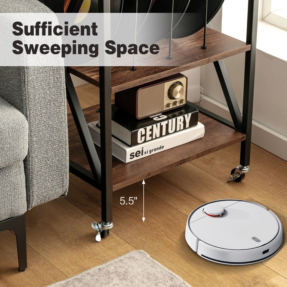 Costway 3 tier Rolling Turntable Stand Vinyl Record Storage Shelf with   See Details