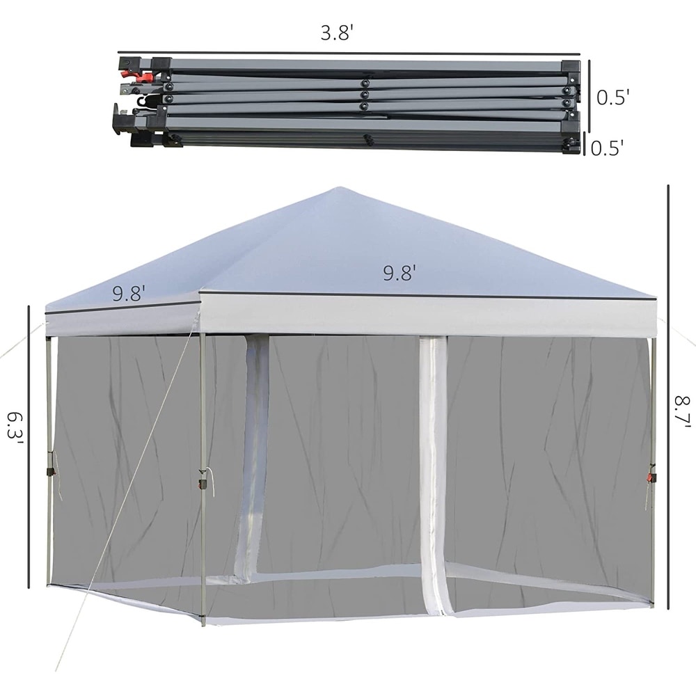 Portable Folding Tent Gazebo with Removable Sidewalls Mesh Curtains