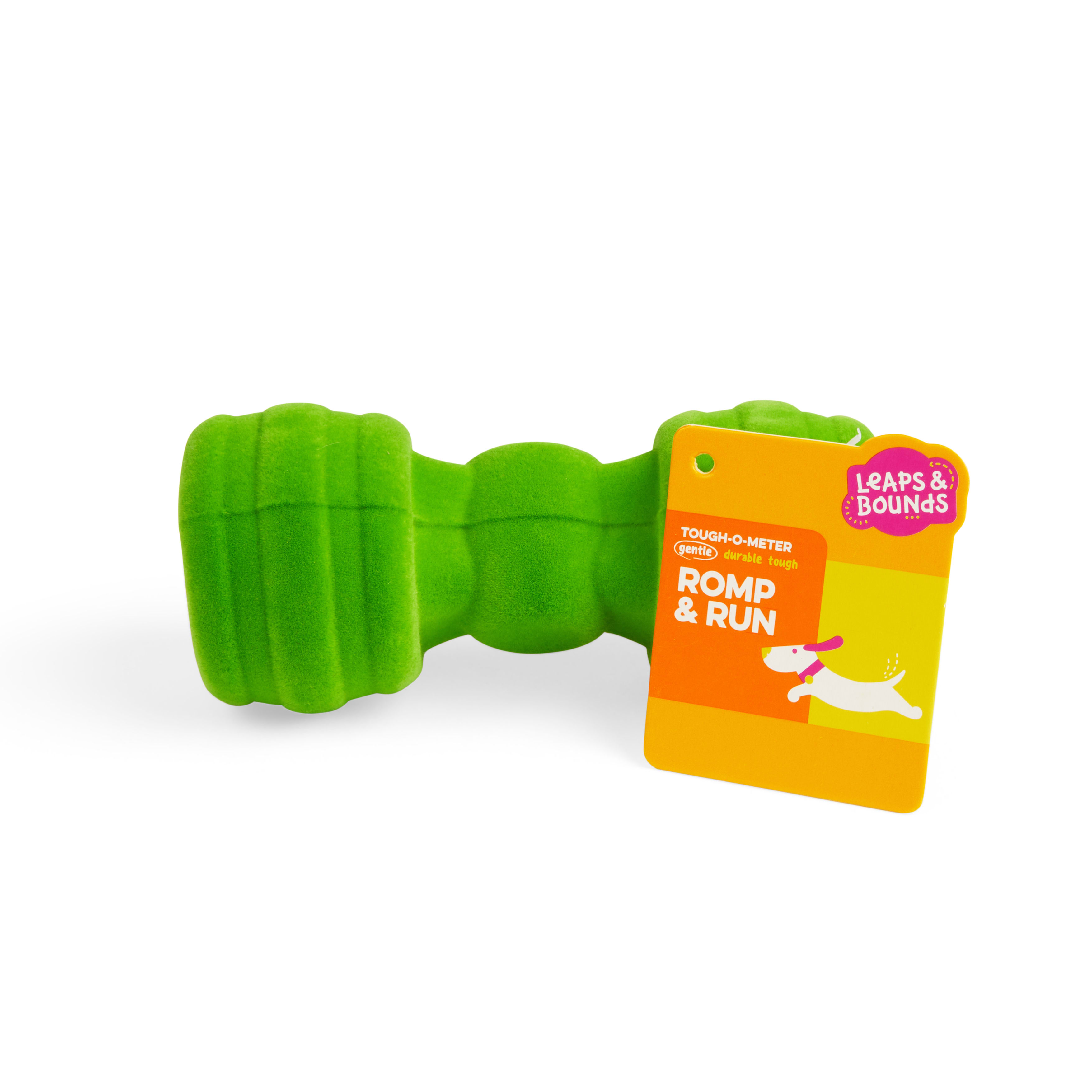 Leaps  Bounds Flocked Barbell Dog Toy