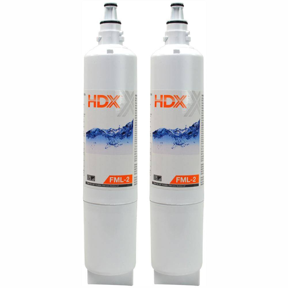 HDX FML-2 Premium Refrigerator Water Filter Replacement Fits LG LT600P (2-Pack) 107025