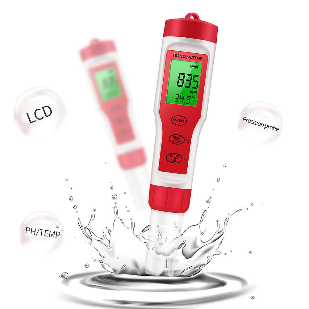 Pez9908 Portable Handheld Water Quality Tester 4 In 1 Ph Total Dissolved Solids Ec Temperature Detector Multi functional Test Pen Backlight Screen / U