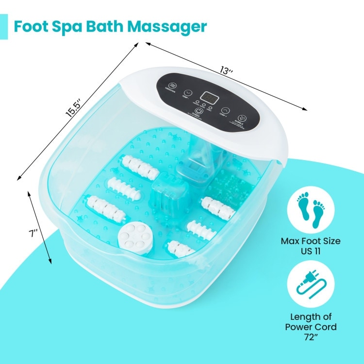 Foot Spa Massager Tub with Removable Pedicure Stone and Massage Beads