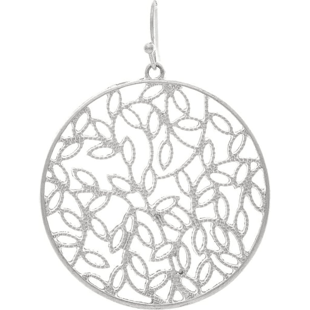 Rain  Silver Filigree Leaves Circle earrings