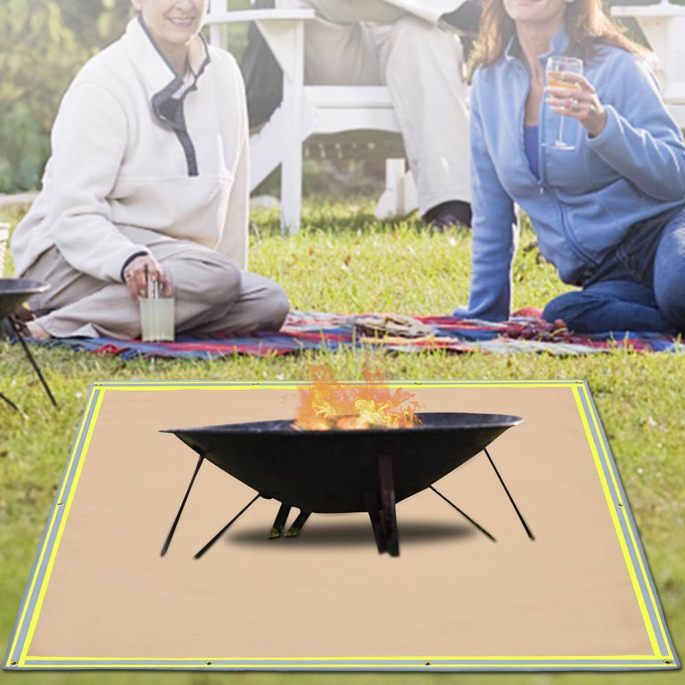 VEVOR Emergency Fire Pit Mat 67 in. x 60 in. Welding Blanket 1022F Fiberglass with 10 Steel Grommets for BBQ Oven Stove HTHSBDDW67X60N6UDV0