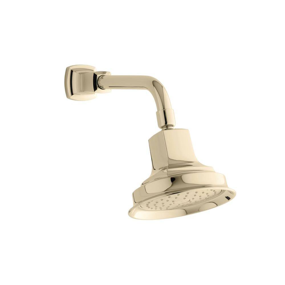 KOHLER Margaux 1-Spray 5.3 in. Single Wall Mount Fixed Shower Head in Vibrant French Gold K-16244-AK-AF