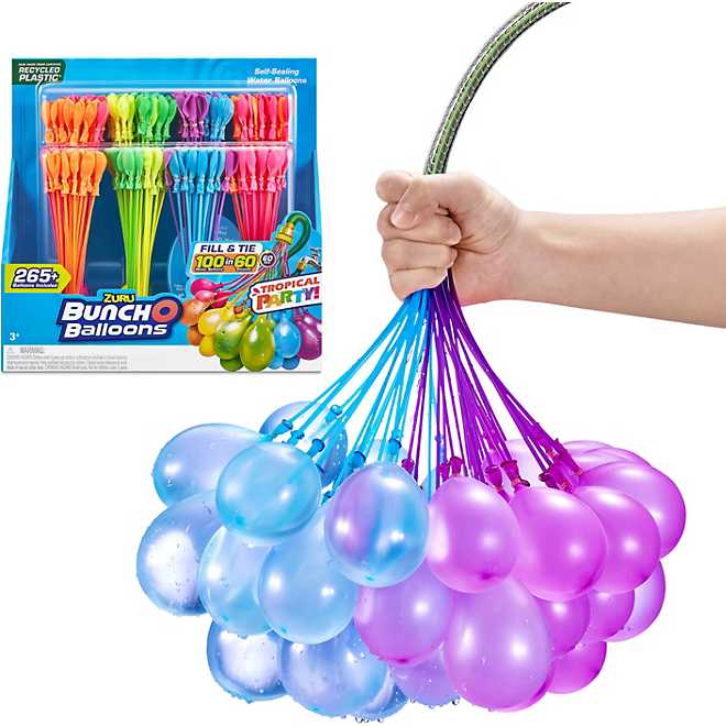 ZURU Bunch O Balloons Tropical Party 265+ Water Balloons 8-Pack