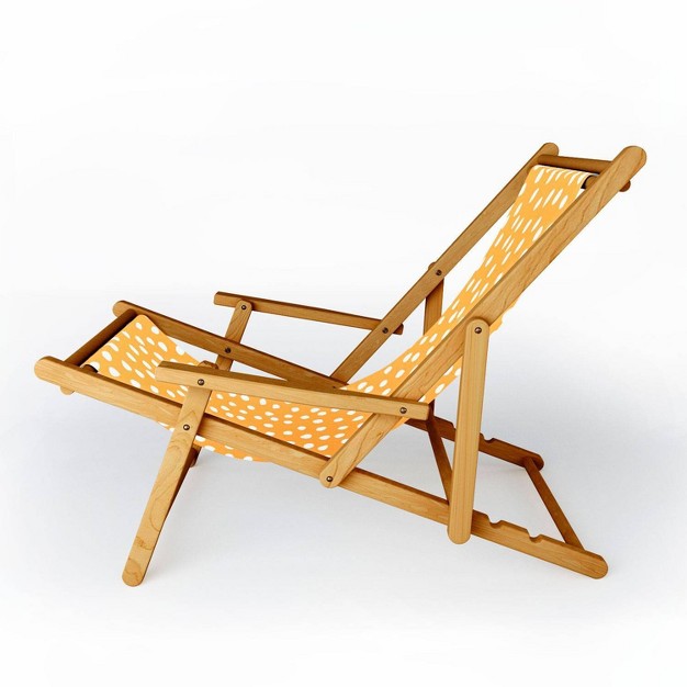 Mirimo Sunshine Dots Sling Chair Deny Designs Uv resistant Water resistant Adjustable Recline Portable Hardwood Frame Artistic Design