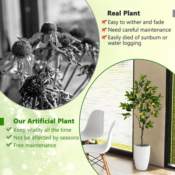 Artificial Lemon Tree Tall Fake Lemon Plant wuth Lemon Fruits