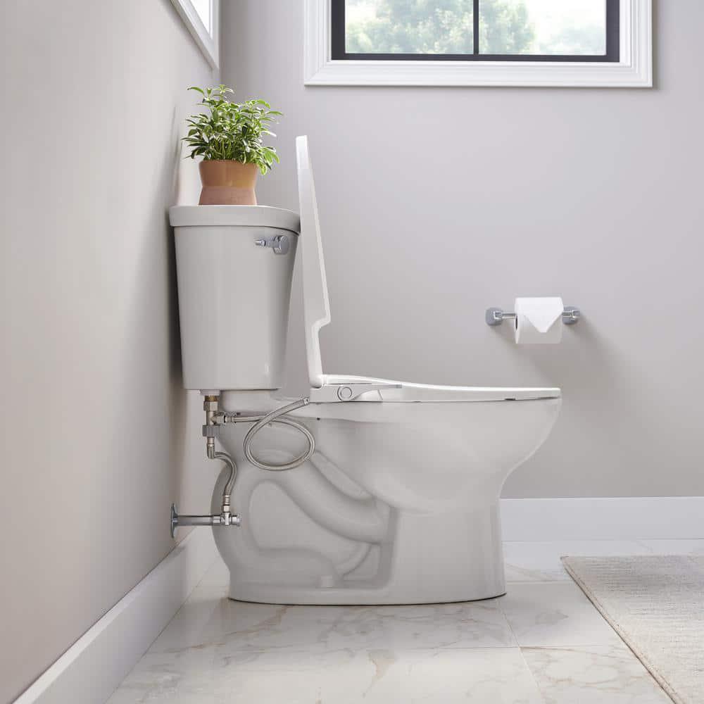 American Standard AquaWash Slim Non Electric Slow Close Bidet Seat for Elongated Toilets in White