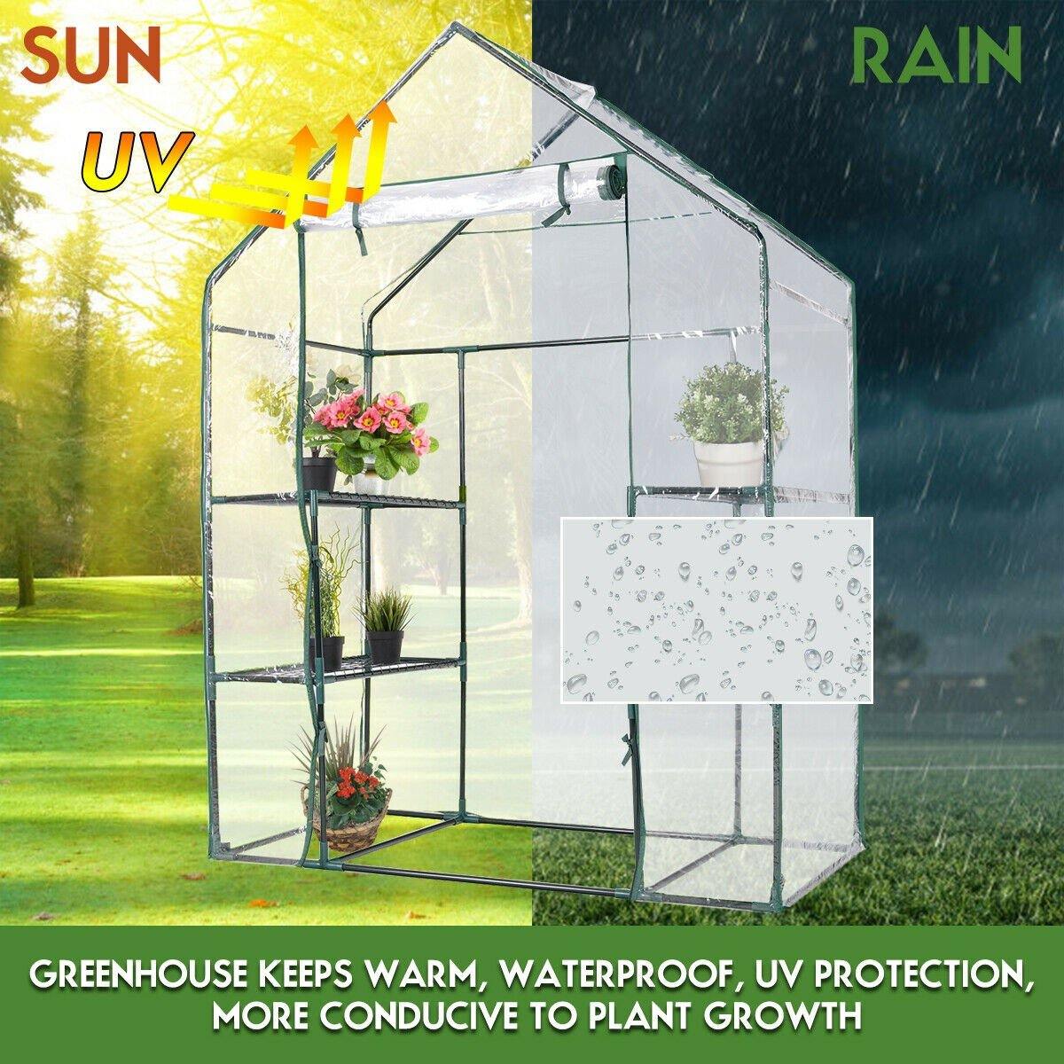 Outdoor Portable 4 Shelves Walk-in Greenhouse