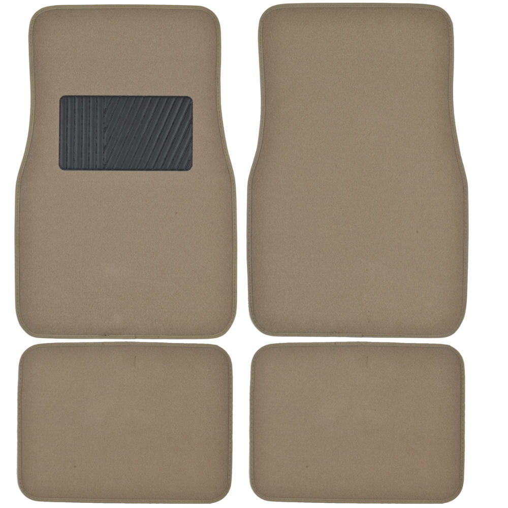 BDK Premium Heavy-Carpeted Car Floor Mats for Car， 4-Piece， Extra Carpet Cushion， Rubberized Backing