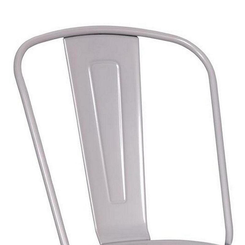 Steel Side Chair (Set 2)， Silver