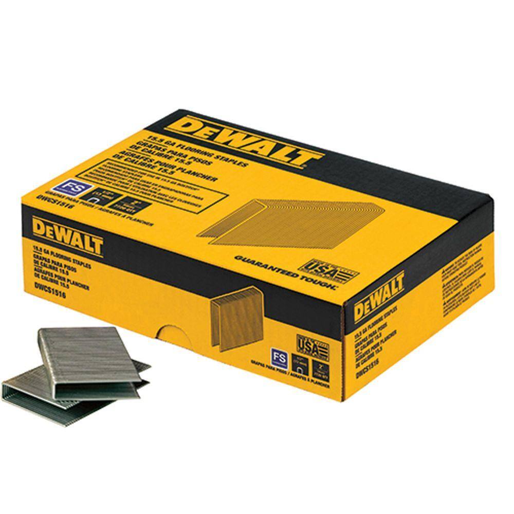 DW 12 in. x 2 in.15.5-Gauge Crown Glue Collated Flooring Staple (1000 per Box) DWCS1516-1