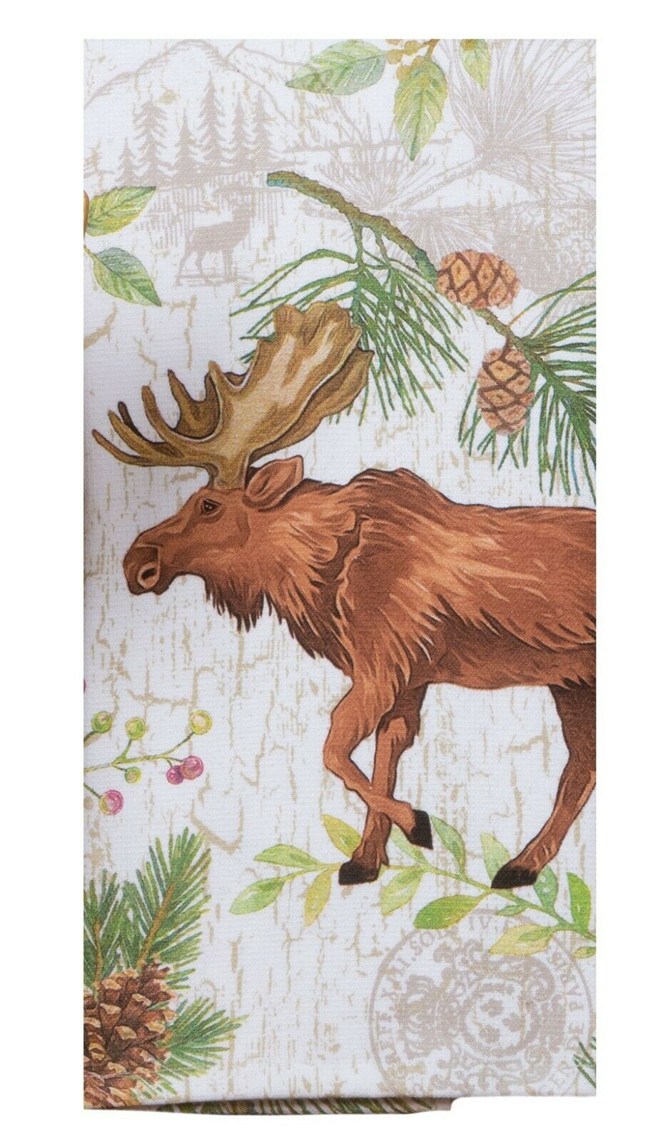 Set of 2 Pinecone Trails MOOSE and BEAR Terry Kitchen Towels by Kay Dee Designs