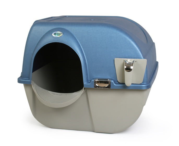 Omega Paw Premium Roll 'n Clean Self Cleaning Cat Litter Box， Large