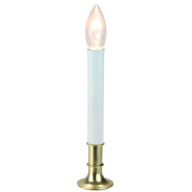 Pre lit White And Gold C7 Christmas Candle Lamp With Sensor