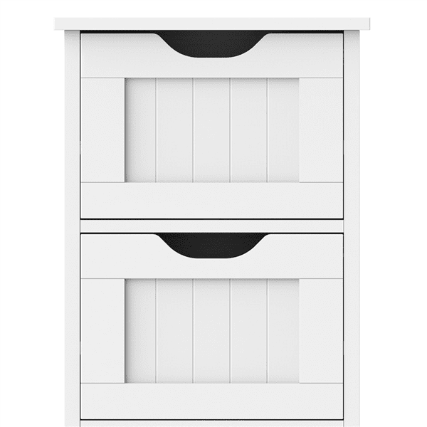 Topeakmart 4 Drawers Free Standing Floor Bathroom Cabinet White